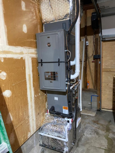 furnace installed in basement