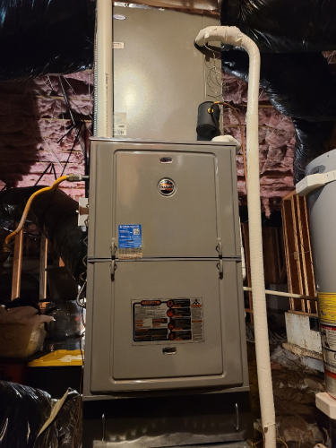 furnace installed in attic