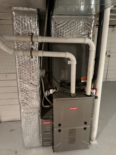 furnace installed in basement